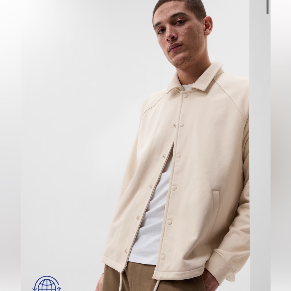 NWT Gap Men’s Organic Cotton Blend Fleece Coach Jacket